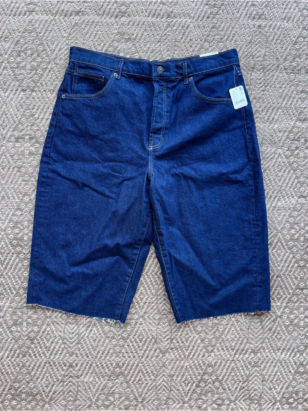 Free People We The Free Jam Session Relaxed Capri Jorts Jeans Navy Size 32 NWT